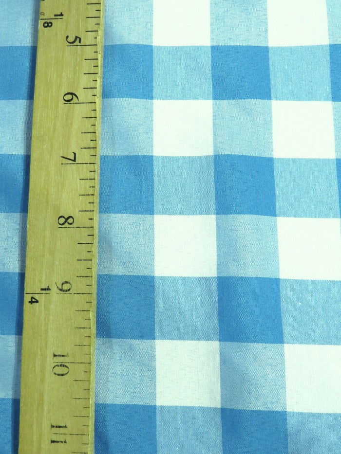 Checkered Gingham Poly Cotton Printed Fabric / Lime Green / Sold By The Yard