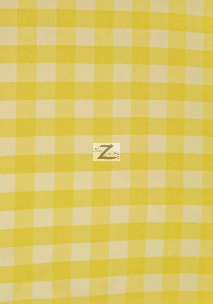 Checkered Gingham Poly Cotton Printed Fabric / Yellow / 50 Yard Bolt