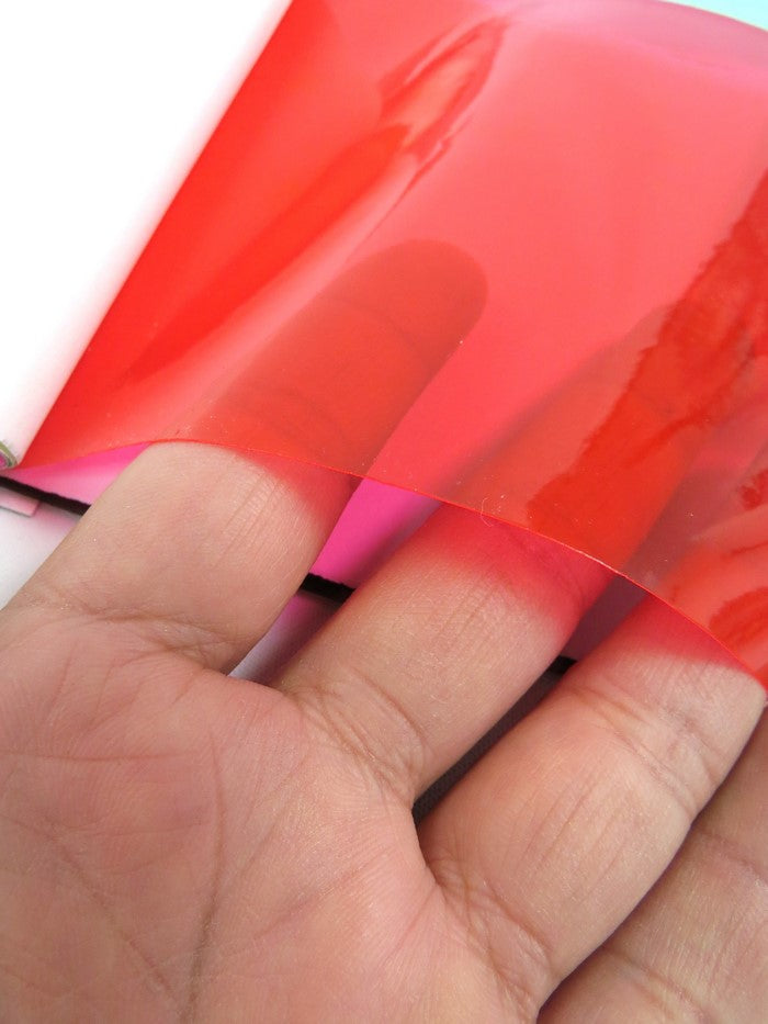 Crimson (12 Gauge) Tinted Plastic Vinyl Fabric / Sold By The Yard - 0