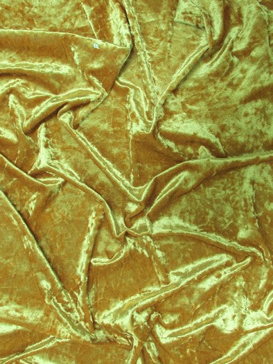 Crushed Stretch Velvet Costume Fabric / Gold / Sold By The Yard