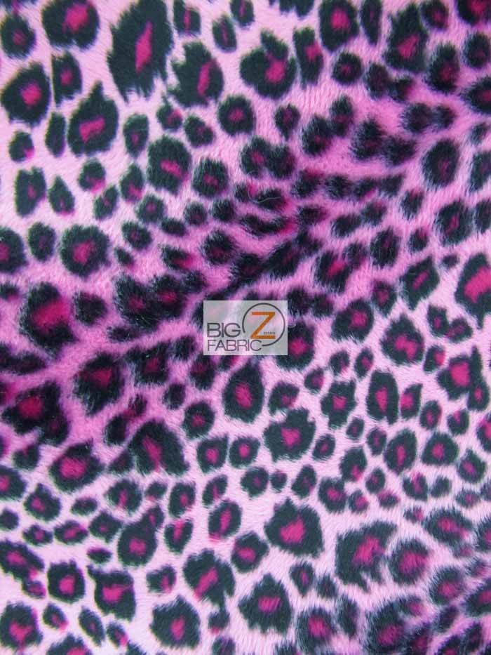 Wholesale Pink Velboa Cheetah Animal Short Pile Fabric By The Roll - 25  Yards