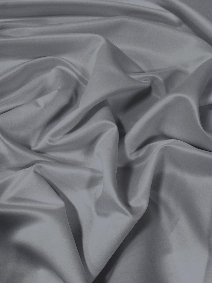 Dull Bridal Satin Fabric / Silver / Sold By The Yard