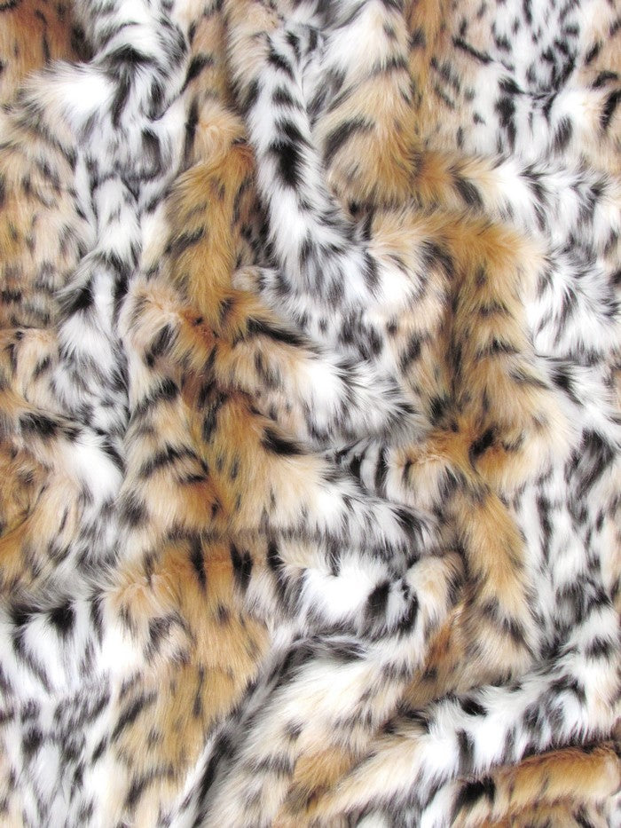Canadian Lynx Animal Short Pile Coat Costume Faux Fur Fabric / Sold By The Yard