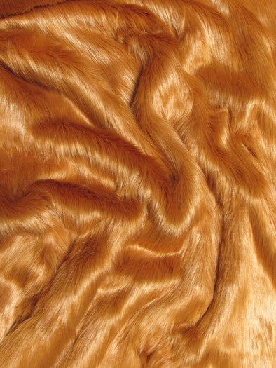 Amber Solid Shaggy Long Pile Fabric / Sold By The Yard
