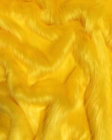 Golden Yellow Solid Shaggy Long Pile Faux Fur Fabric / Sold By The Yard