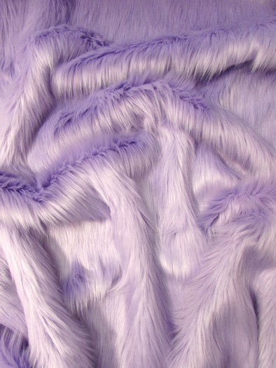 Lavender Solid Shaggy Long Pile Faux Fur Fabric / Sold By The Yard