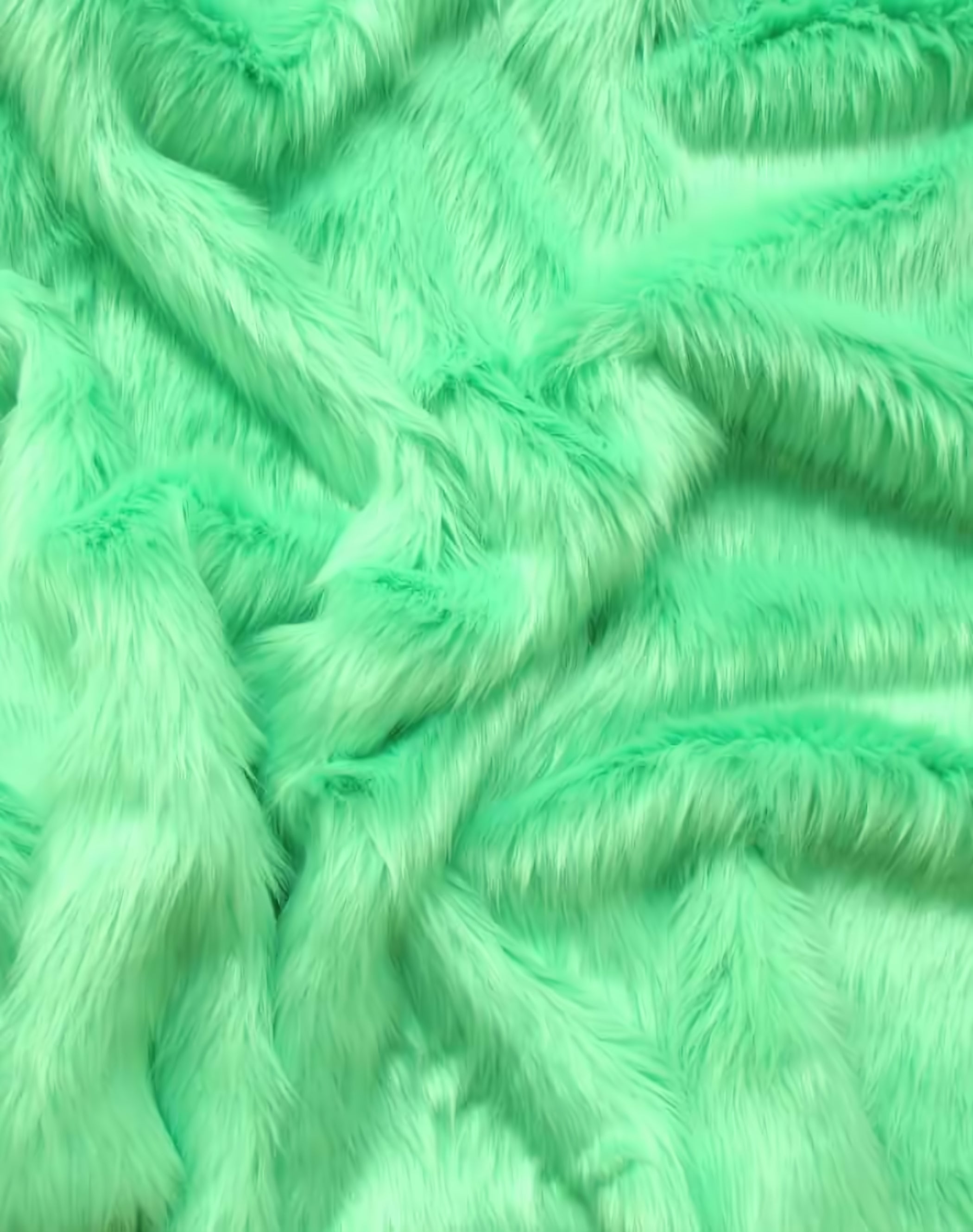 Mint Solid Shaggy Long Pile Faux Fur Fabric By The Yard Big Z Fabric 9848