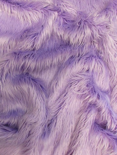 Lavender Solid Mongolian Long Pile Faux Fur Fabric / Sold By The Yard