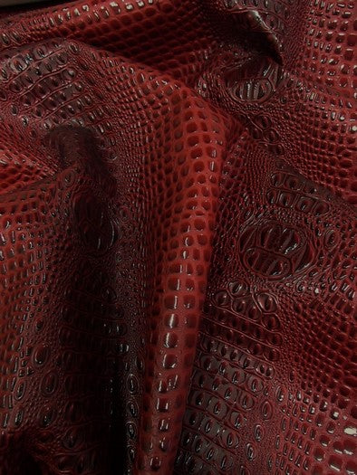 Florida Gator 3D Embossed Vinyl Fabric / Deadpool Red (New Lot) / By The Roll - 30 Yards