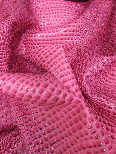 Bubble Gum Florida Gator 3D Embossed Vinyl Fabric / Sold By The Yard