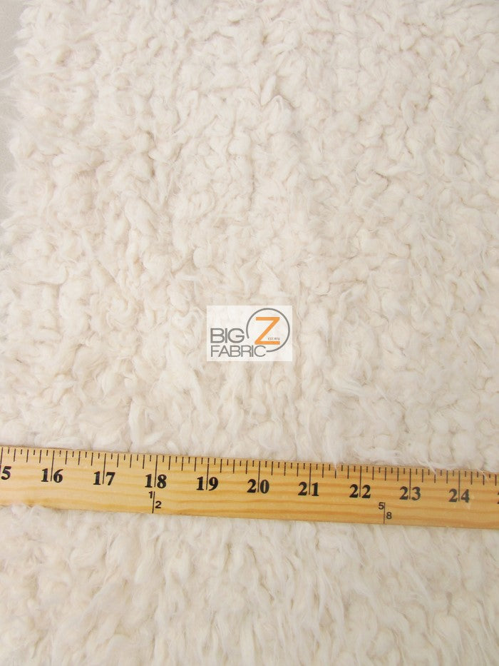 White Solid Mongolian Shaggy Minky Baby Soft Fabric / 66" Wide Sold By The Yard