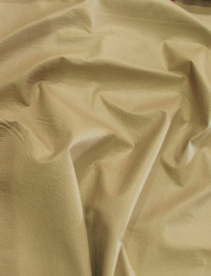 Vinyl Faux Fake Leather Pleather Grain Champion PVC Fabric / Camel / By The Roll - 25 Yards
