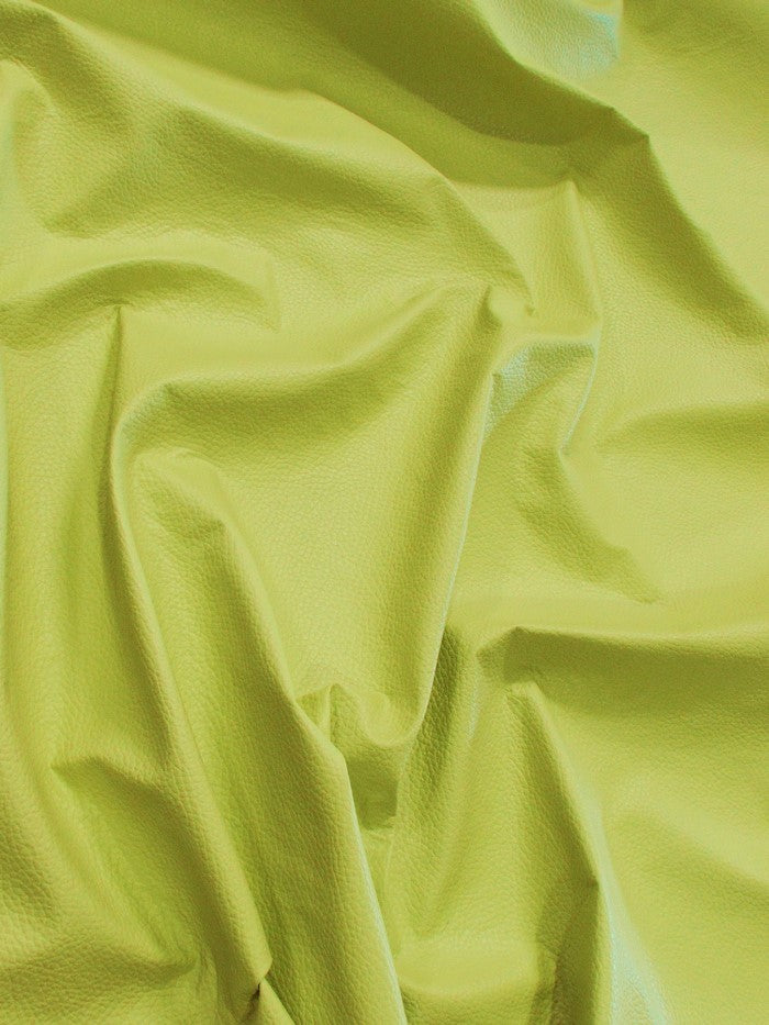 Vinyl Faux Fake Leather Pleather Grain Champion PVC Fabric / Lime