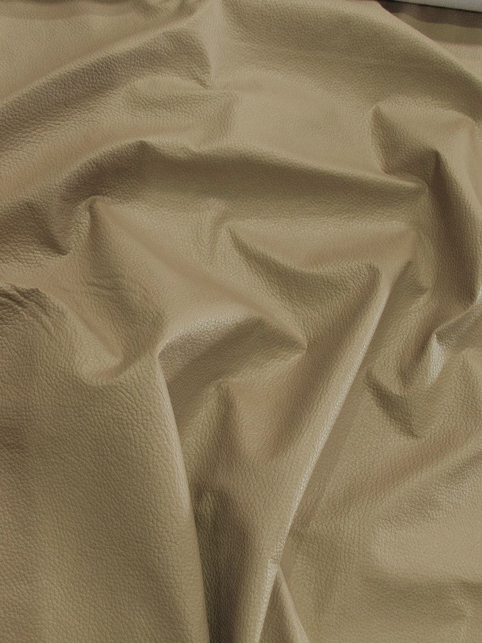 Vinyl Faux Fake Leather Pleather Grain Champion PVC Fabric / Taupe / By The Roll - 25 Yards