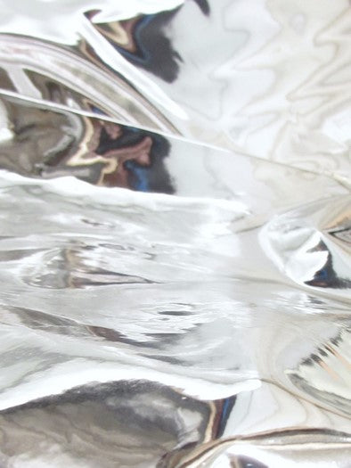 Silver Chrome Mirror Reflective Vinyl Fabric / Sold By The Yard