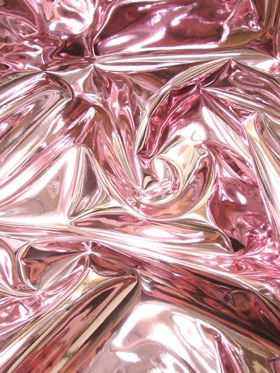 Chrome Mirror Reflective Vinyl Fabric / Pink / By The Roll - 30 Yards