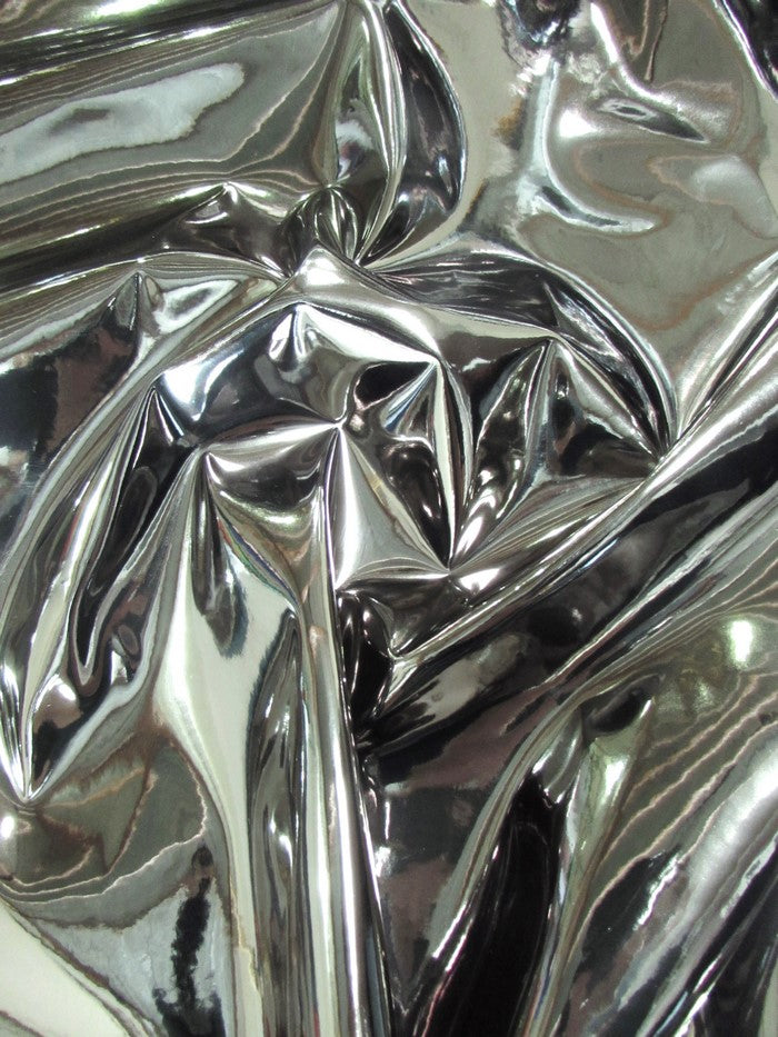 Lead Chrome Mirror Reflective Vinyl Fabric / Sold By The Yard