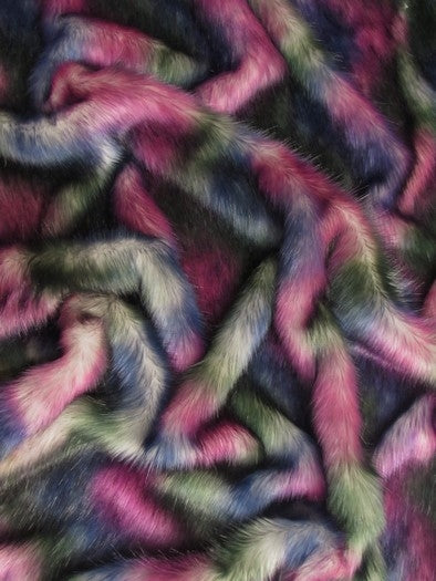 Midnight Galaxy Shaggy Faux Fur Fabric / Sold By The Yard