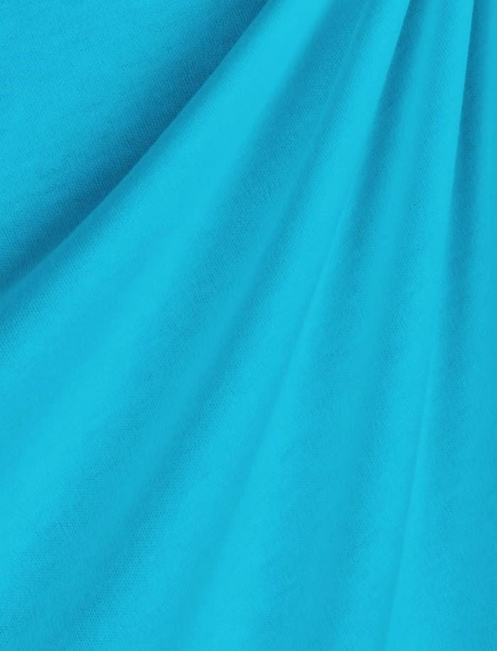 Heavy Interlock Poly Cotton Fabric  / Turquoise / Sold By The Yard