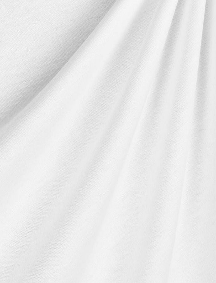 Heavy Interlock Poly Cotton Fabric  / White / Sold By The Yard