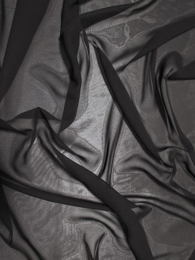 Solid Hi-Multi Chiffon Dress Fabric / Black / Sold By The Yard