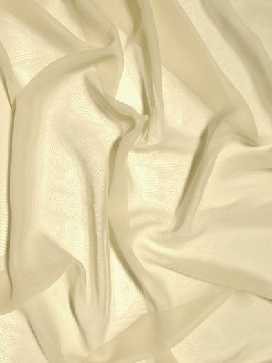 Solid Hi-Multi Chiffon Dress Fabric / Ivory / Sold By The Yard