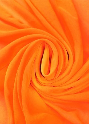 Solid Hi-Multi Chiffon Dress Fabric / Neon Orange / 60 Yard Roll