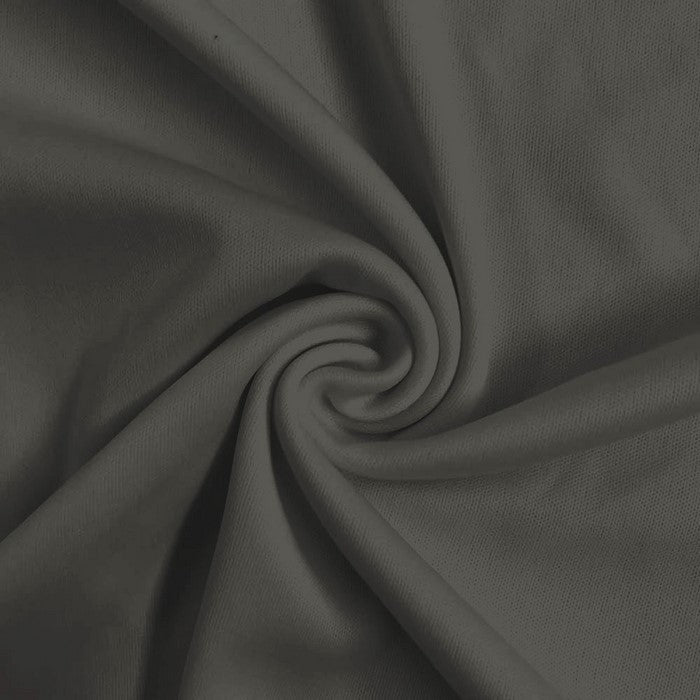 Solid Polyester Interlock Knit Fabric  / Charcoal / Sold By The Yard