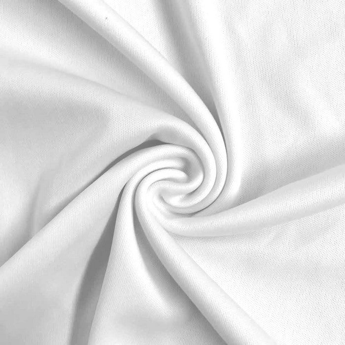 Shop Solid Polyester Interlock Knit Fabric White by the Yard