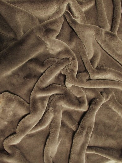 Pewter Half Shag Faux Fur Fabric (Beaver) / Sold By The Yard