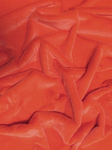 Red Half Shag Faux Fur Fabric (Beaver) / Sold By The Yard
