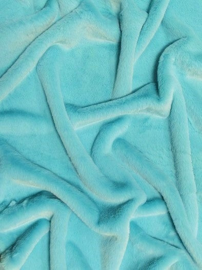 Turquoise Half Shag Faux Fur Fabric (Beaver) / Sold By The Yard