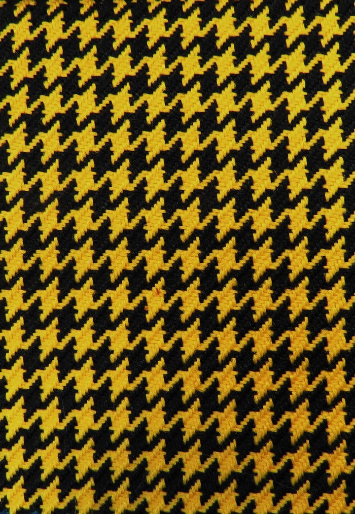 Houndstooth Upholstery Fabric / Yellow/Black / Sold By The Yard