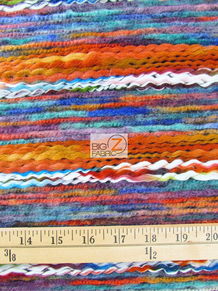 Indian Poncho State Wool Fabric / Rainbow / Sold By The Yard (Closeout!!!) - 0