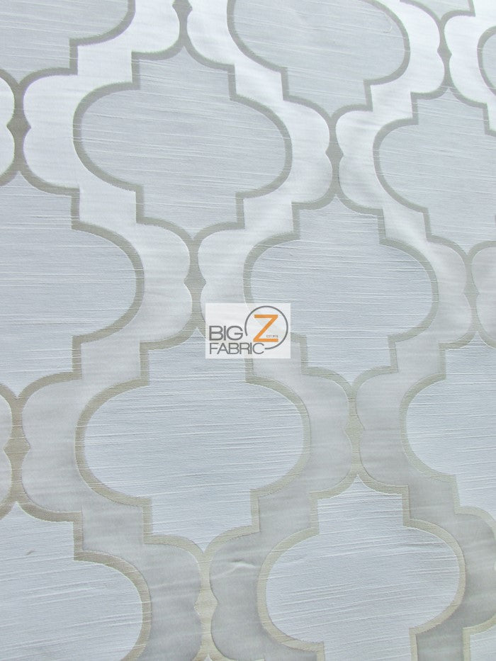 Moroccan Quatrefoil Upholstery Fabric / Pearl / Sold By The Yard