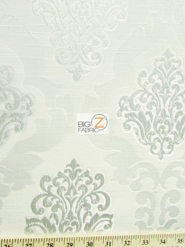 Medieval 2 Tone Damask Upholstery Fabric / Artic / Sold By The Yard - 0
