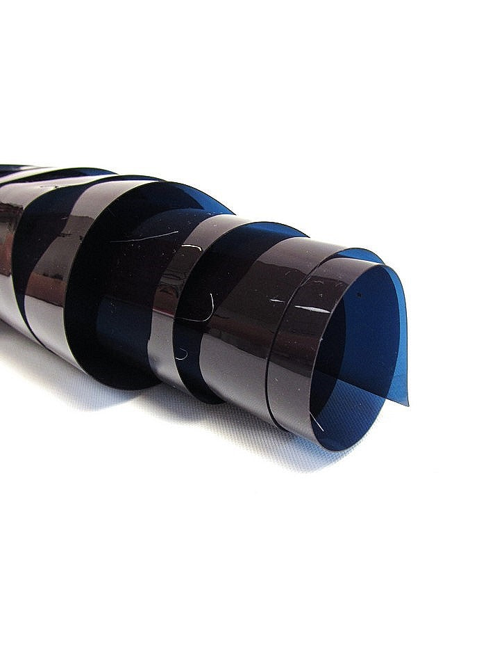 Navy Blue (12 Gauge) Tinted Plastic Vinyl Fabric / Sold By The Yard