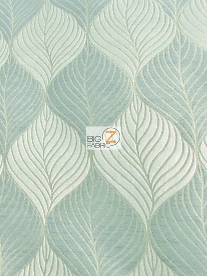 Peacock Leaf Floral Upholstery Fabric / Artic / Sold By The Yard