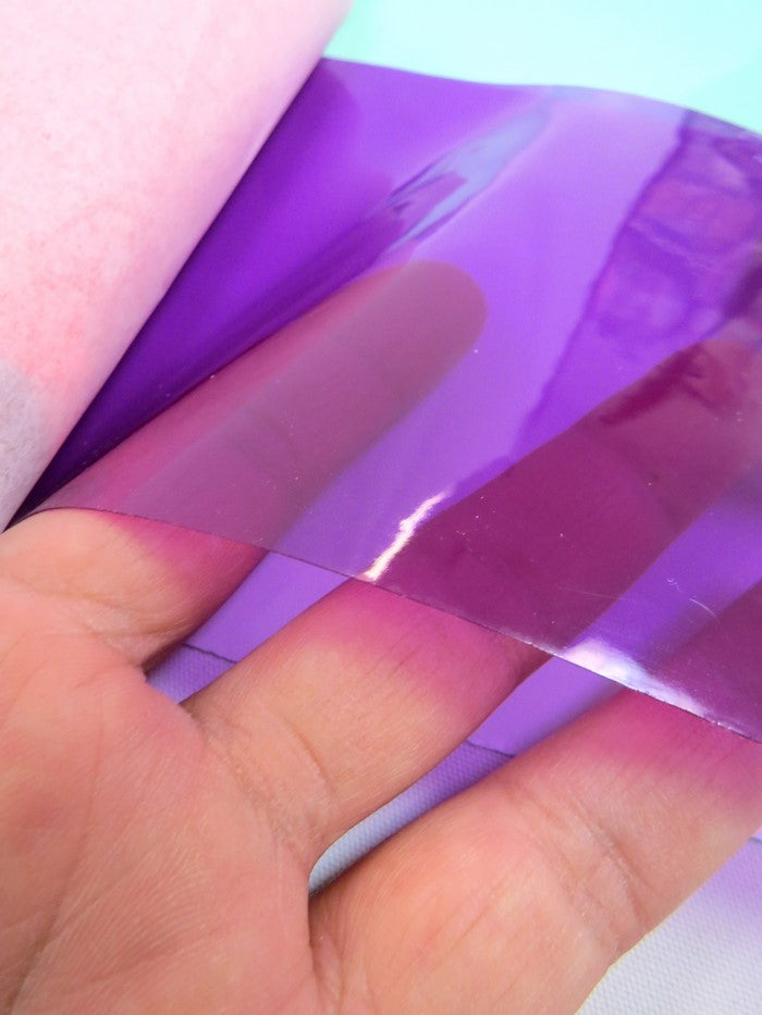 Purple (12 Gauge) Tinted Plastic Vinyl Fabric / Sold By The Yard - 0