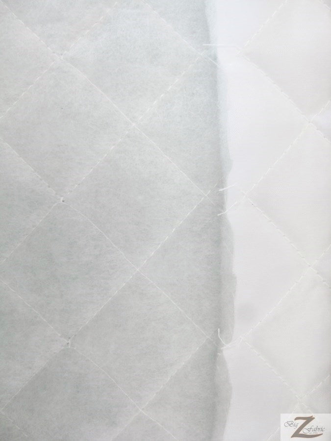 Quilted Polyester Batting Upholstery Fabric / White / Sold By The Yard