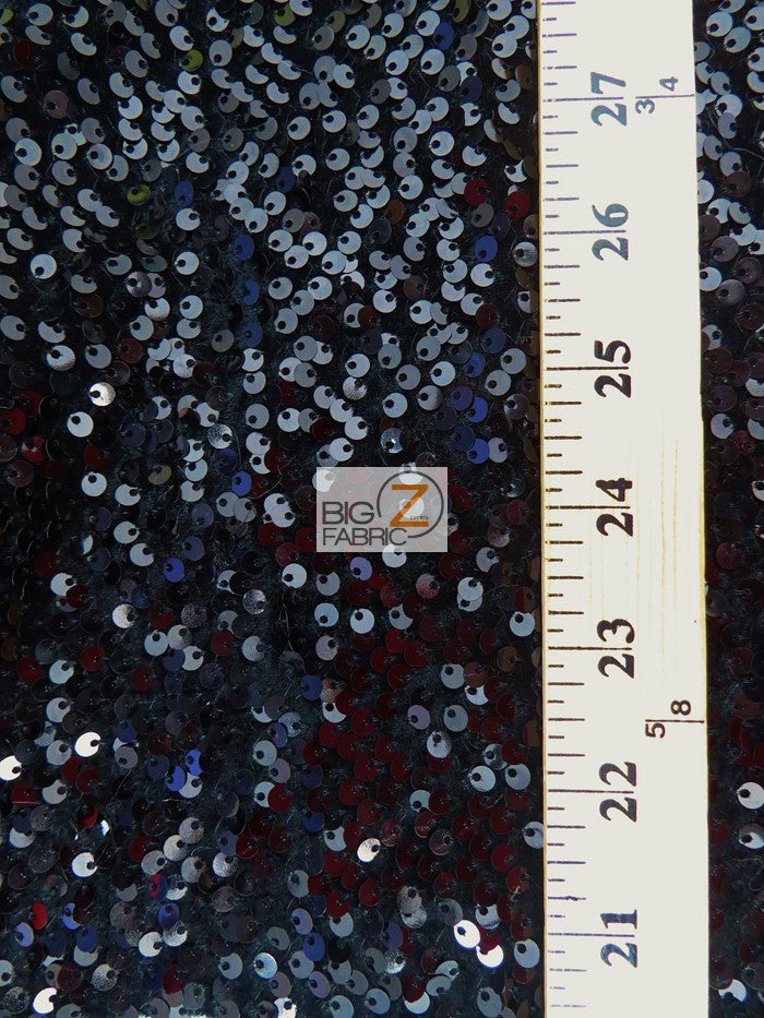 Rain Drop Sequin Stretch Velvet Fabric / Burgundy / Sold By The Yard