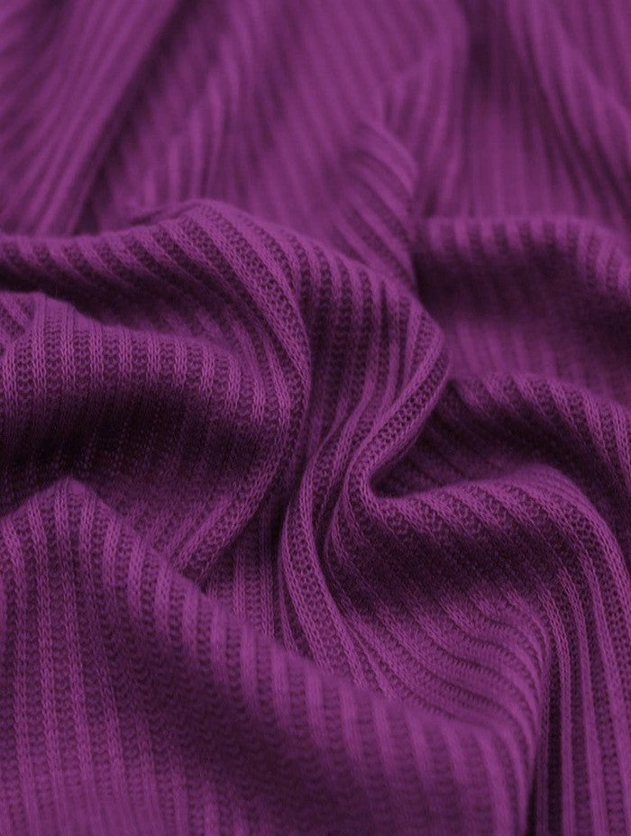 Rib Knit Apparel Sweater Spandex Fabric (4X2) / Purple / Sold By The Yard