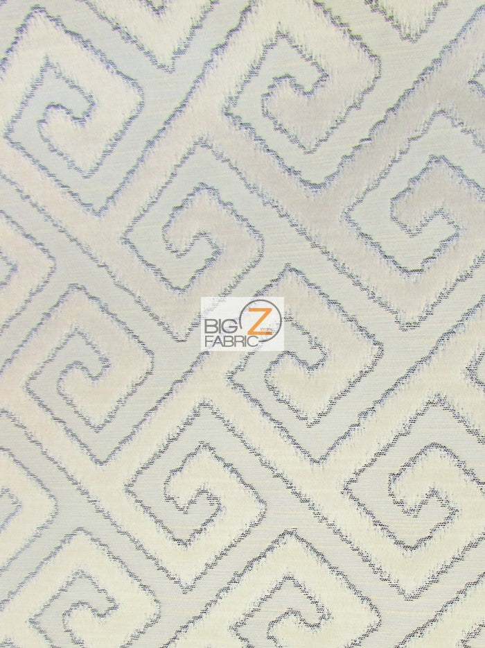 Royal Labyrinth Geometric Upholstery Fabric / Linen / Sold By The Yard