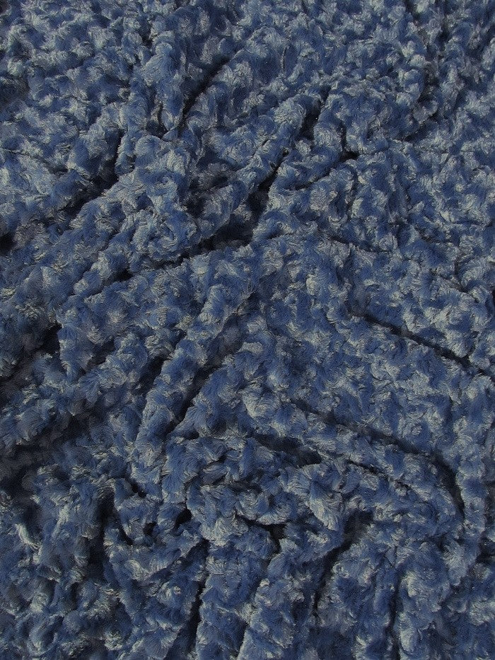 Oasis Blue Minky Rose/Rosette Floral Baby Soft Fabric / Sold By The Yard