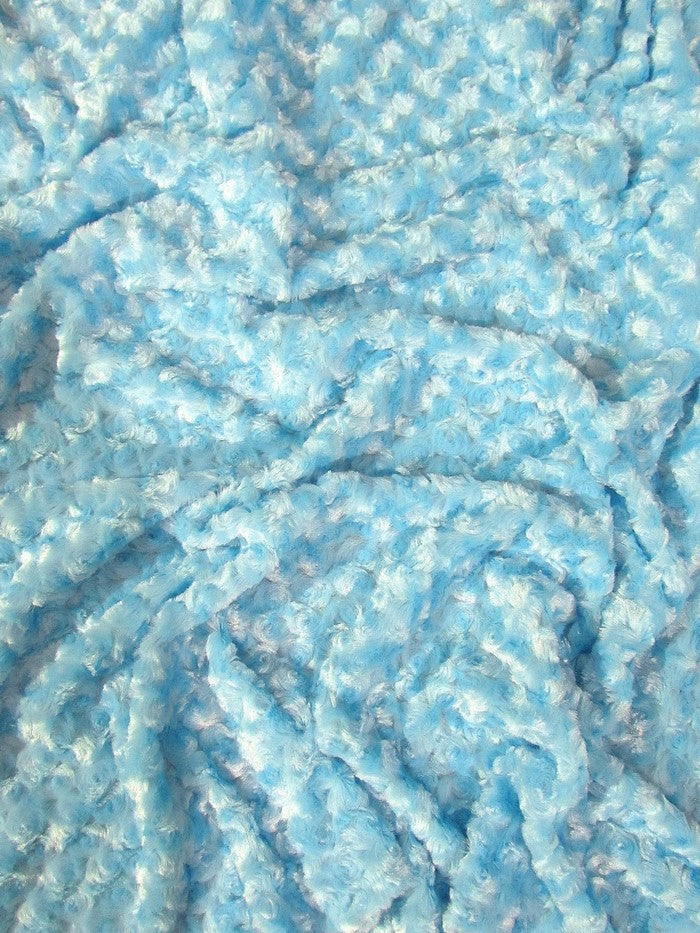 Turquoise Minky Rose/Rosette Floral Baby Soft Fabric / Sold By The Yard