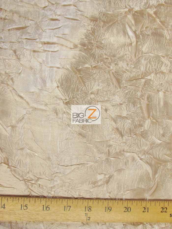 Crushed Satin Fabric / Champagne / Sold By The Yard - 0