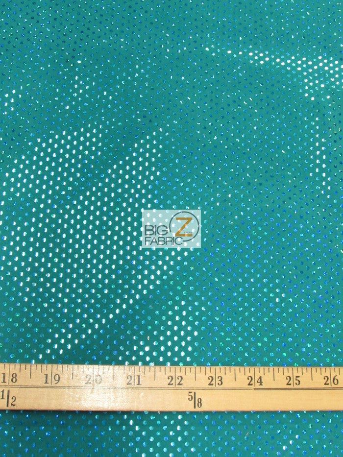 Small Dot Confetti Sequin Spandex Fabric / Turquoise/Turquoise Dots / Sold By The Yard