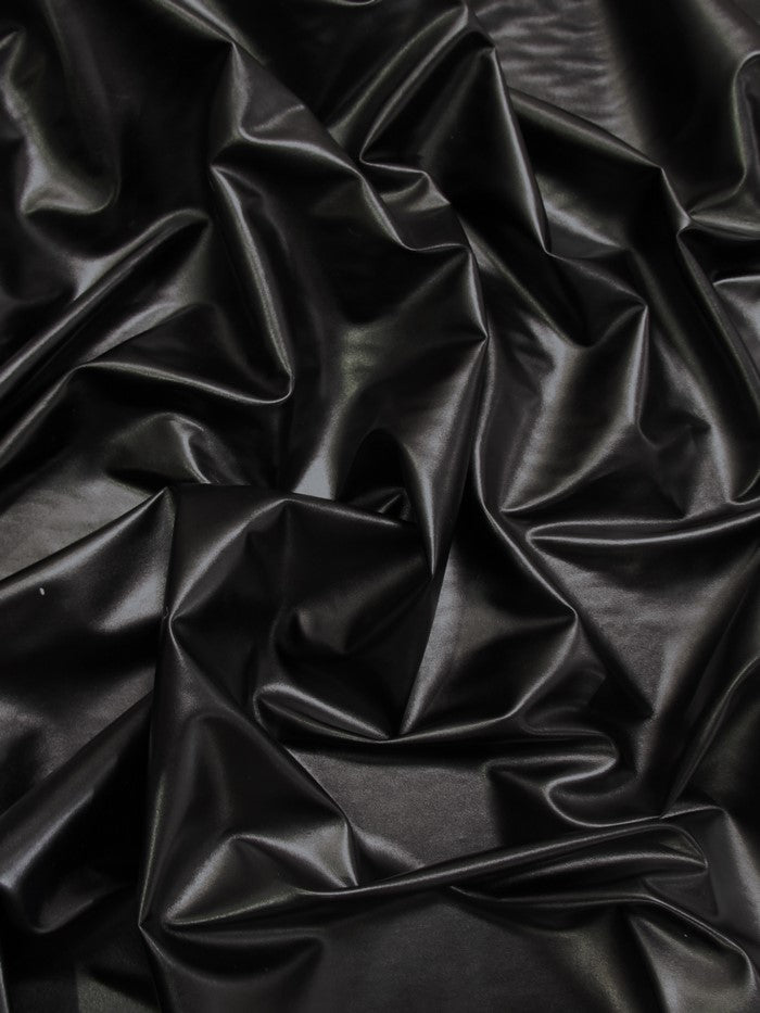 Solid Two Way Stretch Spandex Costume Dance Vinyl Fabric / Black / Sold By The Yard