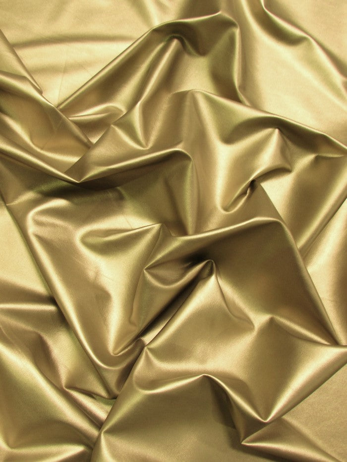 Solid Two Way Stretch Spandex Costume Dance Vinyl Fabric / Gold / Sold By The Yard