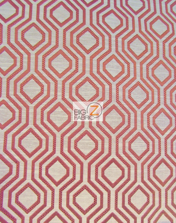 Santana Geometric Diamond Upholstery Fabric / Ruby / Sold By The Yard